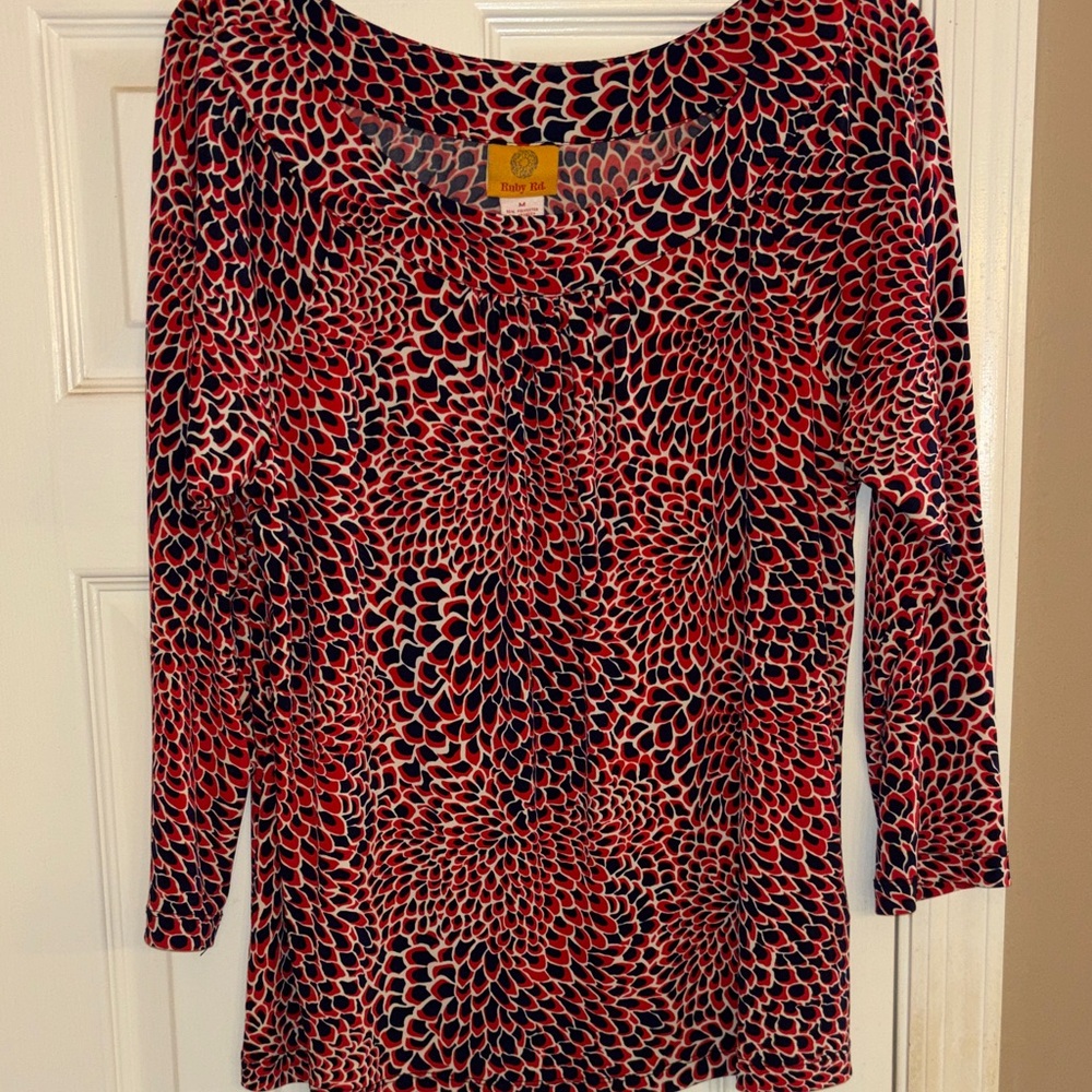 Ruby Rd. Red and Black woman’s Top medium